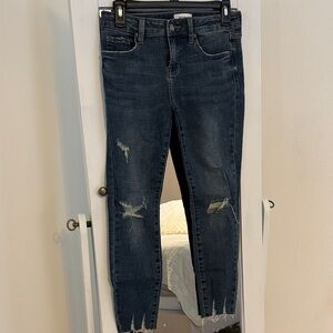 Pistola Dark Blue Distressed Ankle Jeans